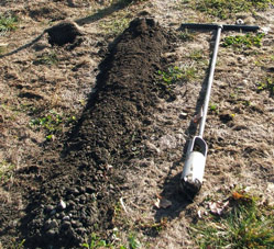 A soil monolith, taken with a hand auger, showing diagnostic horizons